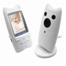 Видеоняня BabySmile Cat (LCD дисплей 2,4", датчик температуры, ночное видение, активация голосом, высокочувствительный микрофон, динамик, родительский блок с аккумулятором 520 мАч, 8 колыбельных, фотосъемка)