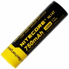 Аккумулятор литиевый Li-Ion 14500 Nitecore NL147 3.7V (750mAh), защищенный