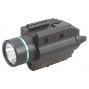 Фонарь для пистолета с зеленым лазерным целеуказателем Vectop Optics Doublecross Tactical LED Pistol Flashlight Green Laser Combo 