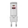 Зарядка для телефона LogicPower 25W (Type-C+USB) QC3.0 PD + кабель (Type-C to Type-C) 25WCH