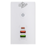 Мережевий фільтр (подовжувач) LogicPower (5x220V-2500W, 1xUSB-38W/PD/QC3.0, 1xType-C 20W, 1xUSB 18W)